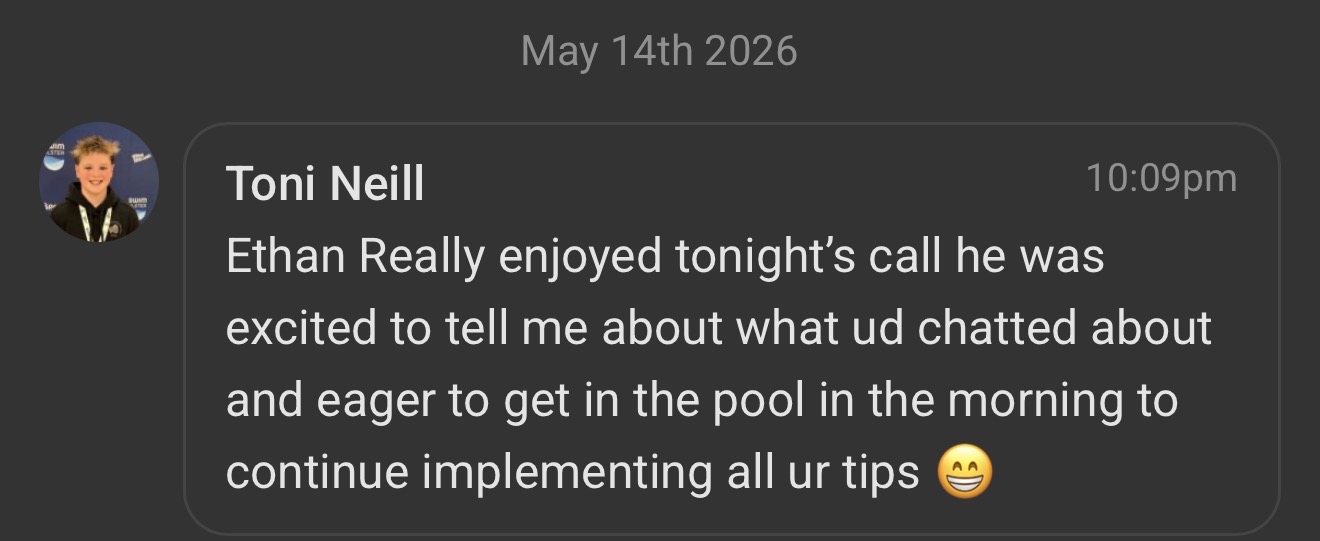 SWM swimmer or parent testimonial